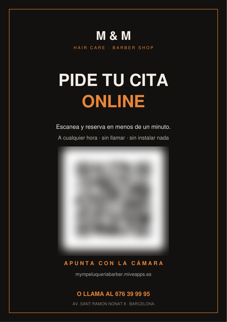 Cartel de reservas de una barbería